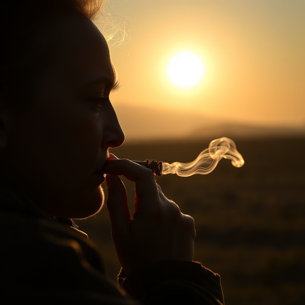 Osoba lomi cigaretu i okreće se prema svjetlu, simbol prestanka pušenja